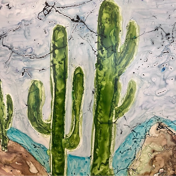 Semi Abstract Desert Landscape Watercolor Original Art Painting - Picture 4 of 16